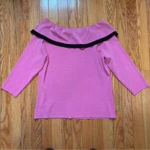 Pink Off-Shoulder Vintage Sweater